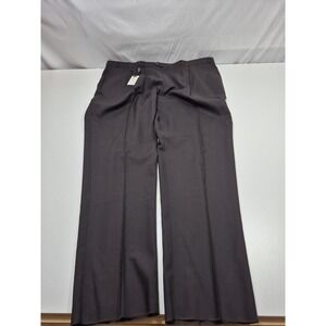 Mario Rossini Dress Pants Mens 52x36 Black Brown Pleated Unhemmed Italy FLAW